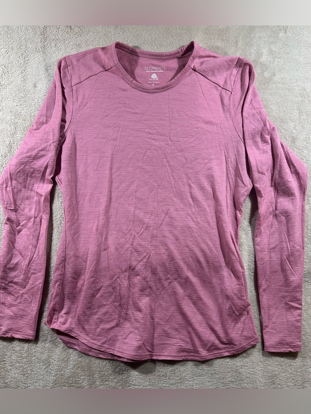 Segments Women's Long Sleeve Crew Tee in Dusty Rose